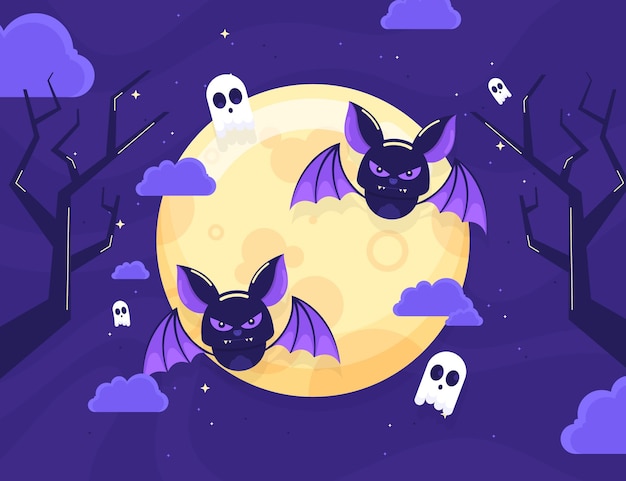 Vector flat halloween background