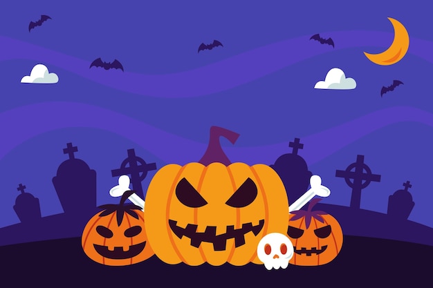 Flat halloween background
