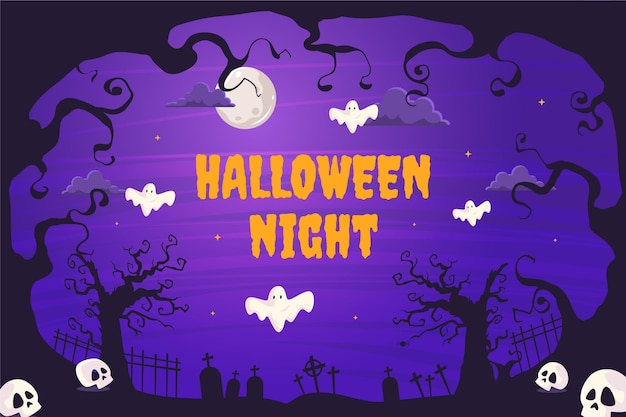 Flat halloween background
