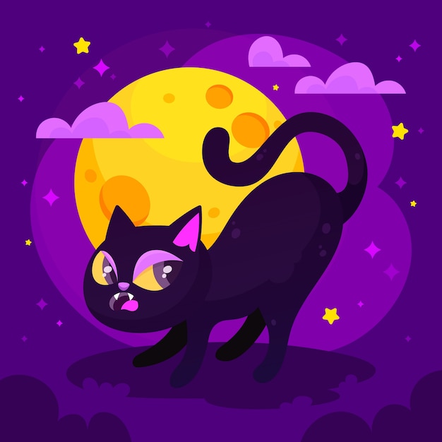 Vector flat halloween celebration illustration