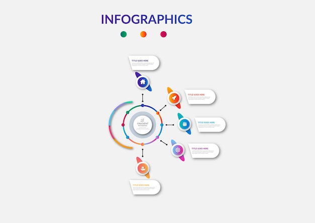 Flat halloween gradient infographic element collection design set template