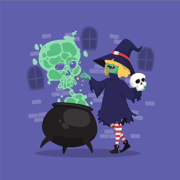 Flat halloween illustration