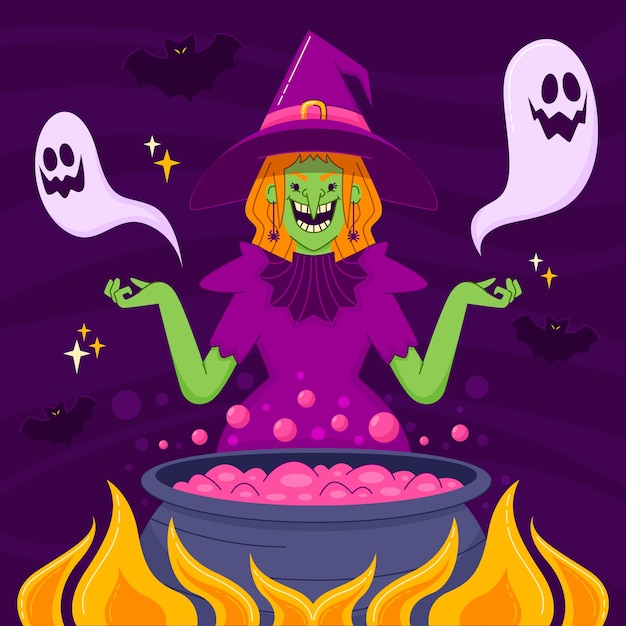 Flat halloween illustration