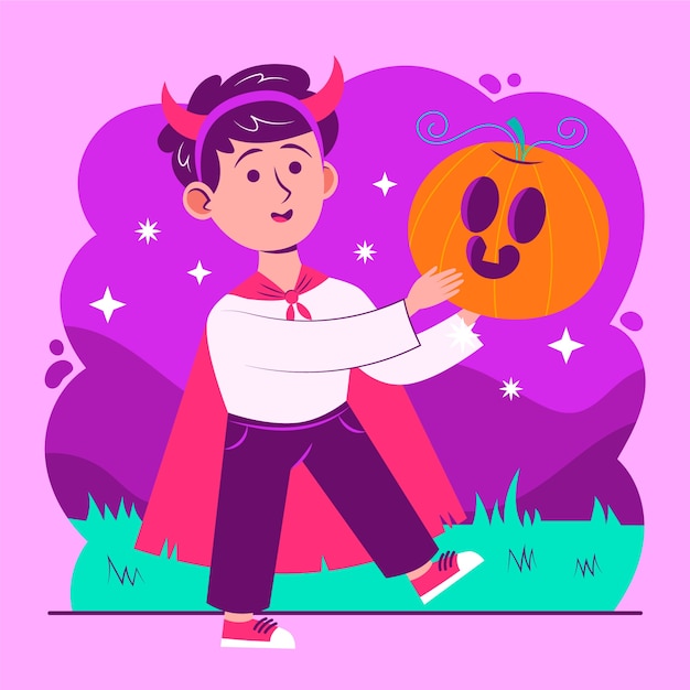 Vector flat halloween illustration