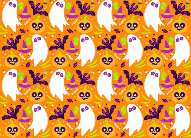 フラットハロウィンパターンコレクション