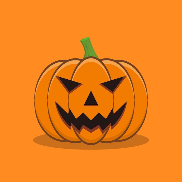 Flat Halloween Pumpkin Illustration