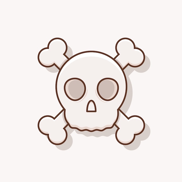 Flat Halloween Skull Illustration