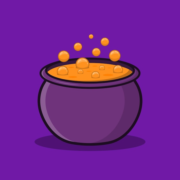 Flat Halloween Soup Illustration