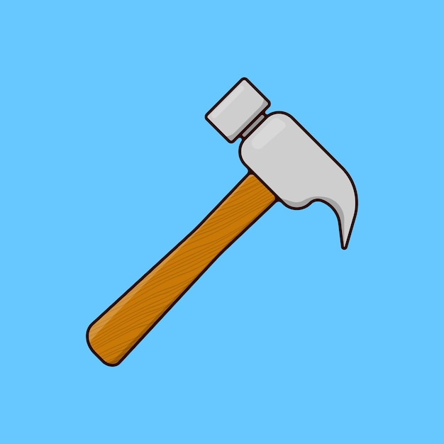 Flat Hammer Tool Illustratie Vector Icon