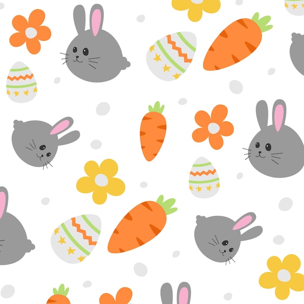 Flat hand drawn easter pattern vector illustration