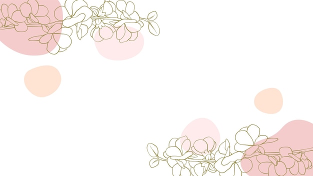 Vector flat hand drawn floral background