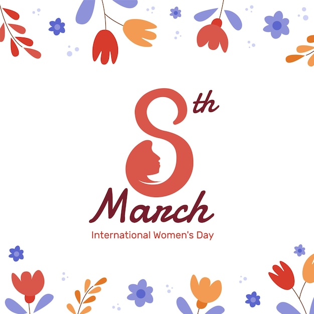 Flat-hand drawn International women day background