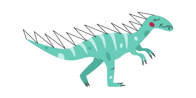 Vector flat hand drawn vector illustration of tyrannosaurus dinosaur