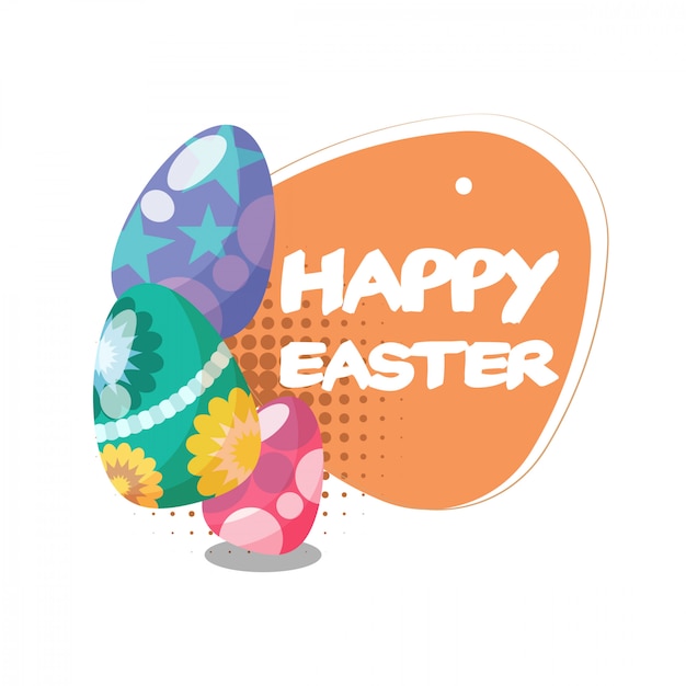 Flat happy easter day background