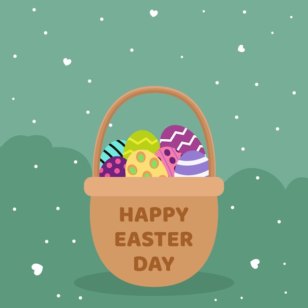 Flat happy easter day background