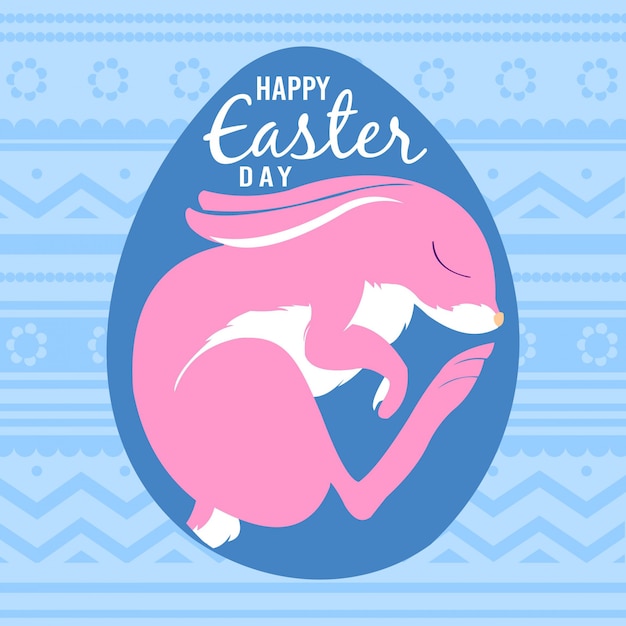 Flat happy easter day background