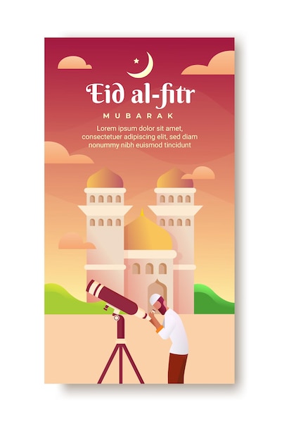 Flat happy eid mubarak для историй в социальных сетях