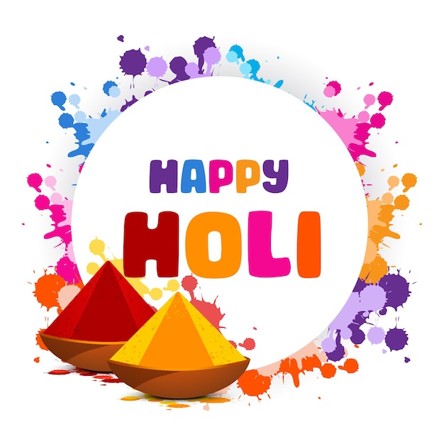 Flat happy holi background design