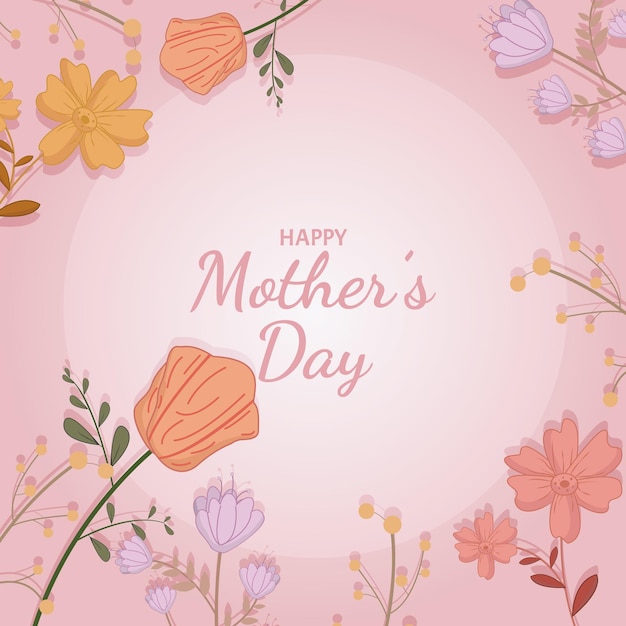 Flat Happy Mother day background