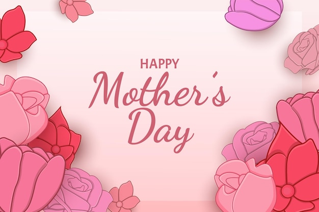 flat happy mother day background