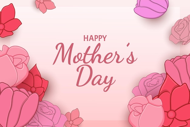 Flat Happy Mother Day background