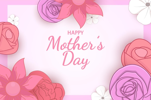 Flat happy mother day background