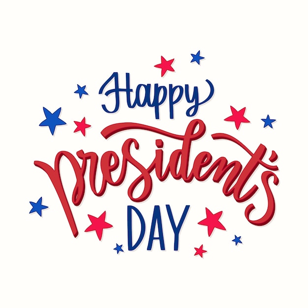 Flat happy presidents' day lettering