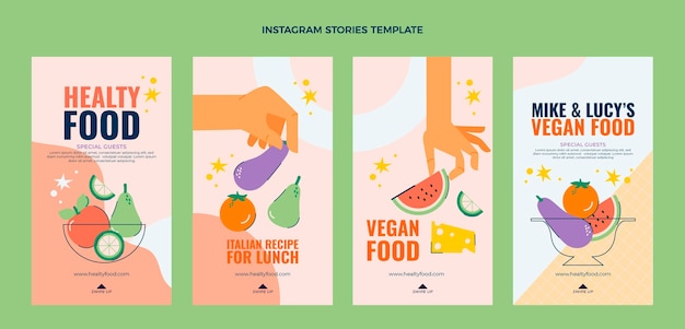 Flat healthy food instagram stories