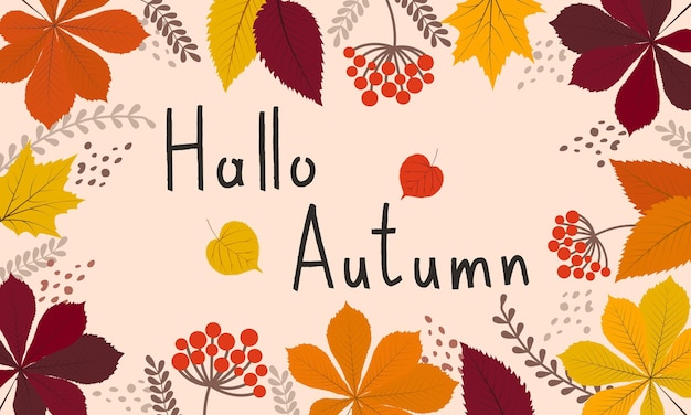 Flat hello autumn background