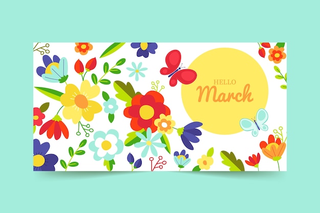 Flat hello march background