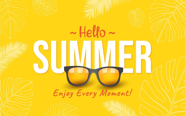Vector flat hello summer