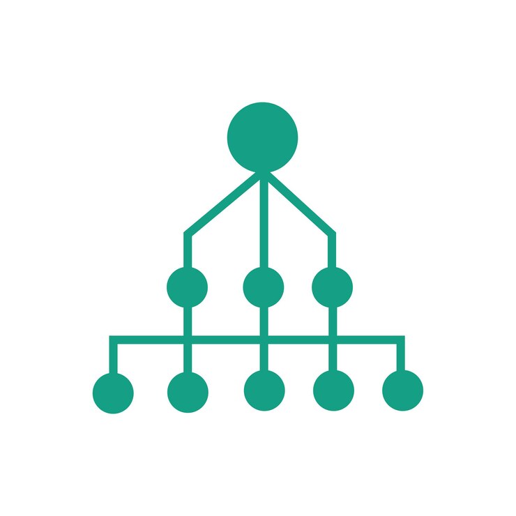 Vector flat hierarchy icon symbol vector illustration