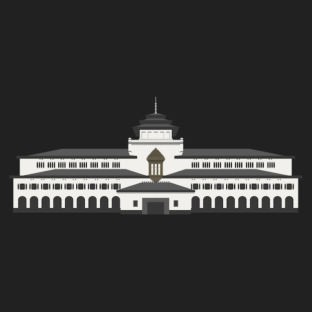 Flat Historical Building Gedung Sate