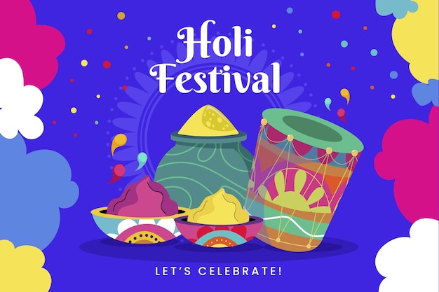 Flat holi background