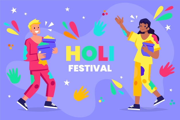 Vector flat holi background