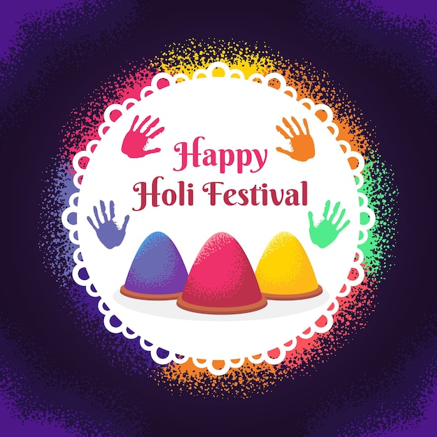 Vettore illustrazione del festival di holi piatto