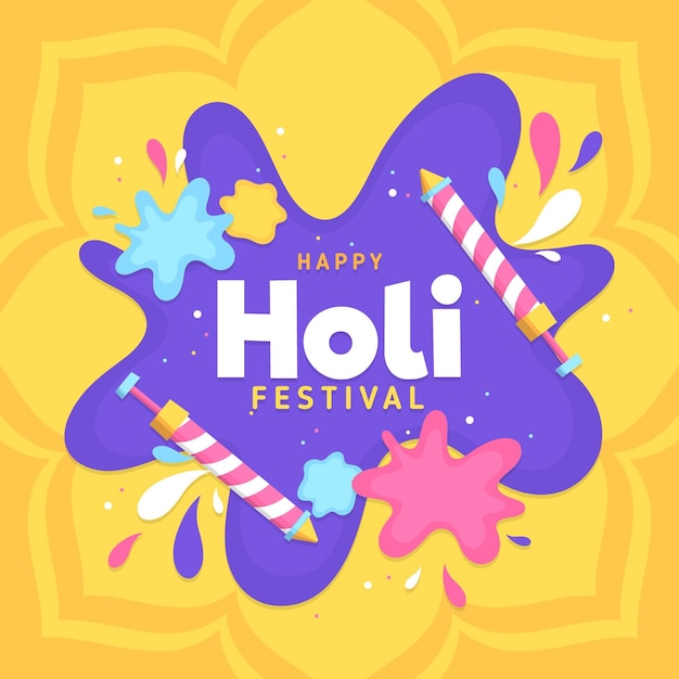 Flat holi festival illustrations