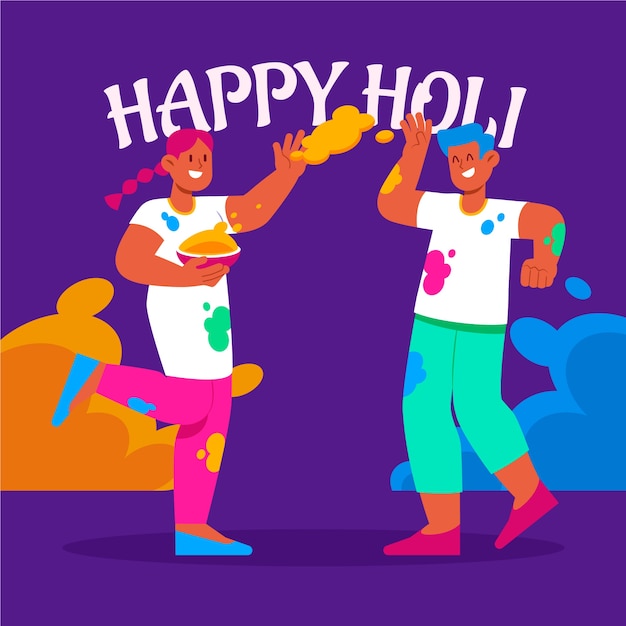 Vector flat holi illustration