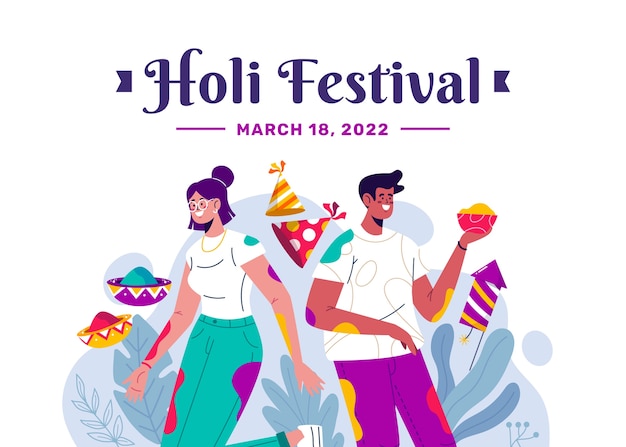 Flat holi illustration