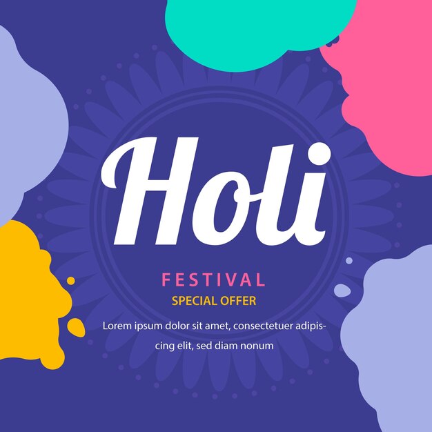 Flat Holi Instagram posts collection