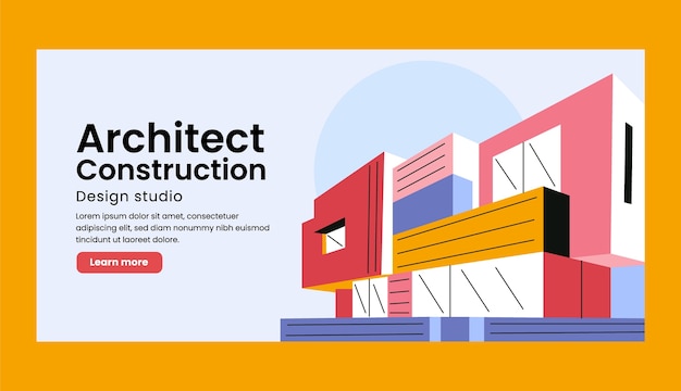 Vector flat horizontal banner template for world architecture day celebration