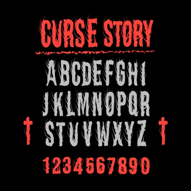 flat horror font/alphabet collection