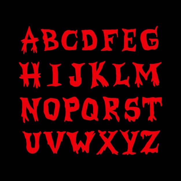 flat horror font/alphabet collection