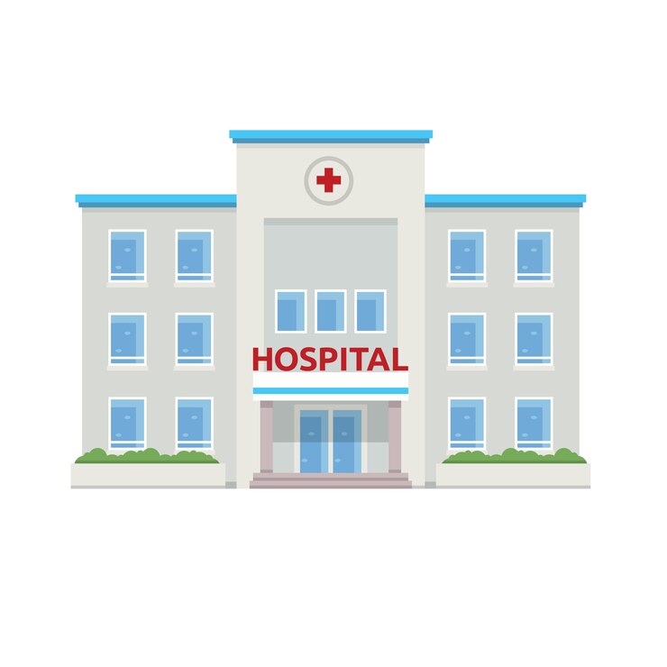 &quot;Flat Hospital Building Illustration&quot;