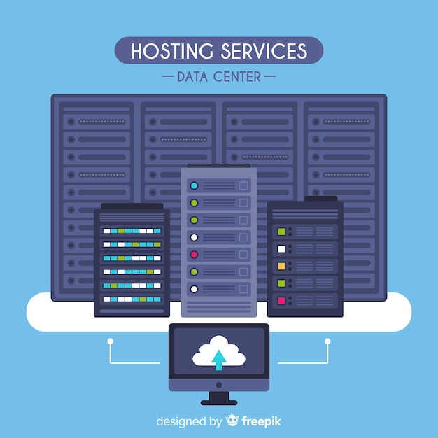 Sfondo di servizio di hosting piatto