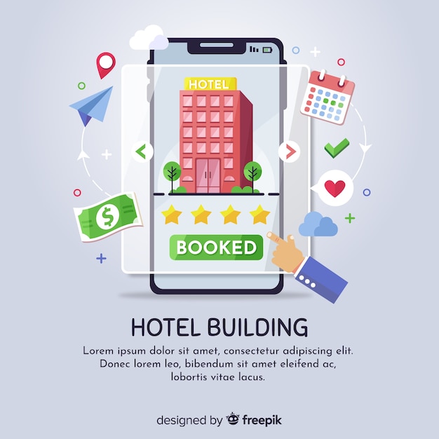 Vector flat hotel booking concept