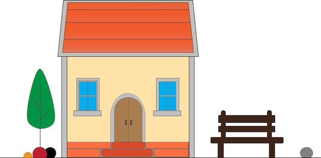 Vector flat house design