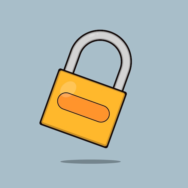 Flat House Security Lock Icon Illustration Vector Privacy