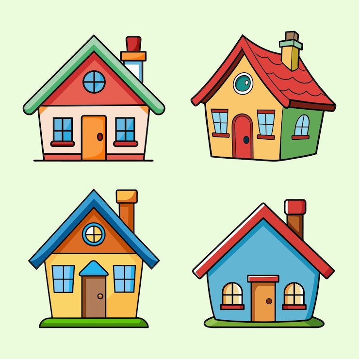 Vector flat house