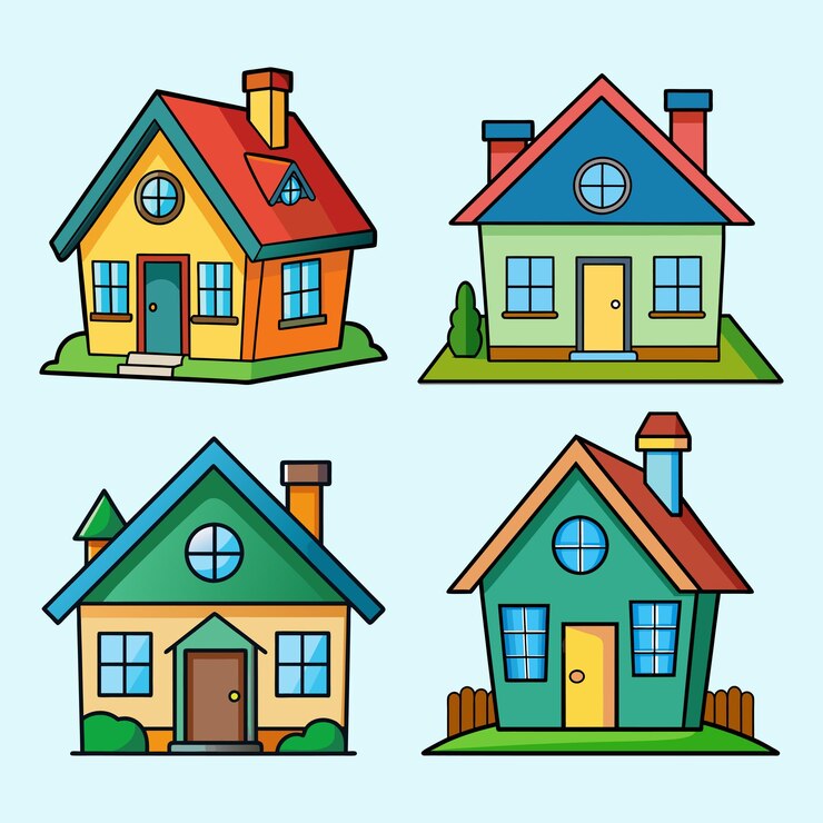 Vector flat house